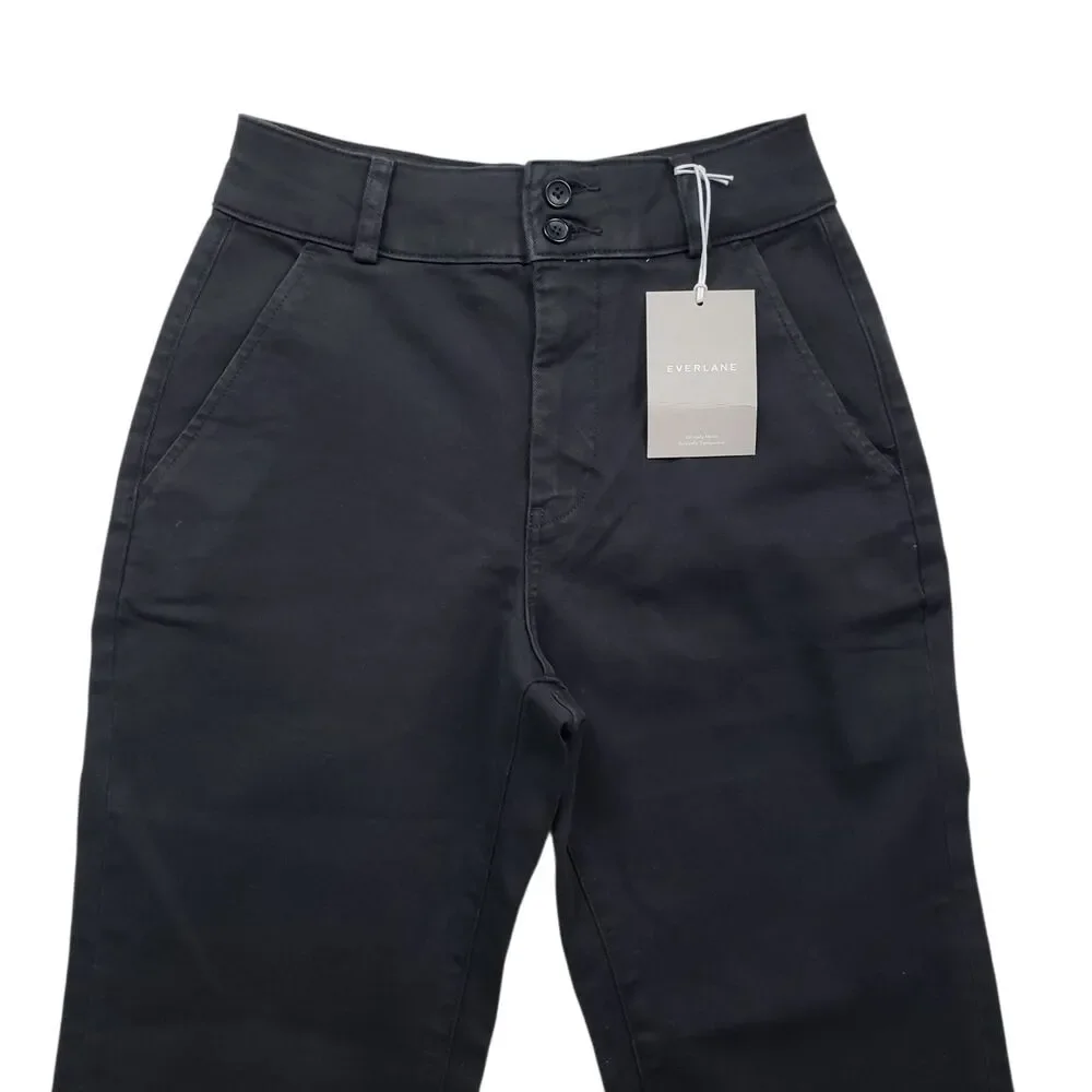 NWT Everlane The Organic Straight Leg Pants Womens Size 2 Black High Rise Jeans - Picture 11 of 12